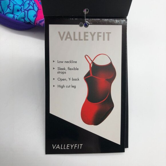 TYR Girls Panama Valleyfit One Piece Swimsuit Open Back Pineapples Pink Blue 26 - Picture 6 of 9